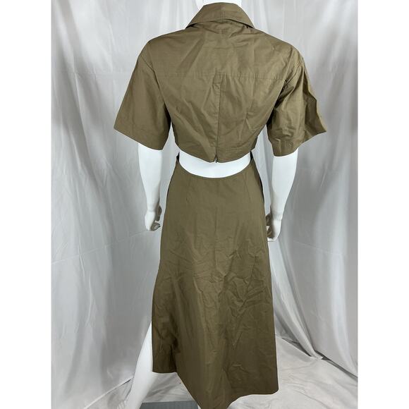 A.L.C. 'Georgia' Green Cotton Dress Size 2 - Picture 3 of 4